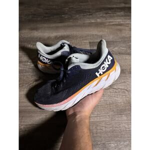 HOKA One One Clifton 7 Women’s Running Shoes Navy Orange Size 9